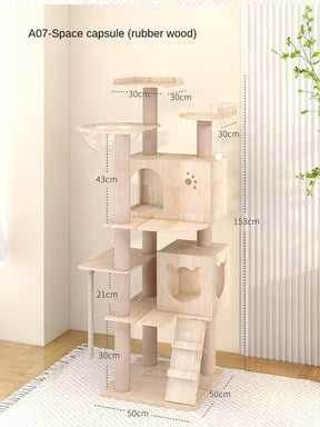 BABEECATS Luxury Solid Wood Cat Tree