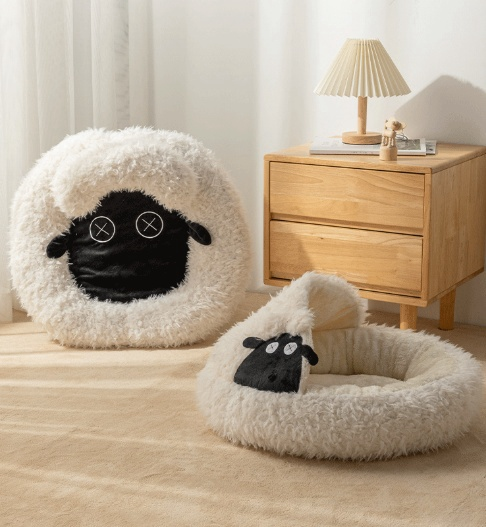 BABEECATS Sheep-Shaped Pet Warm Dream Nest