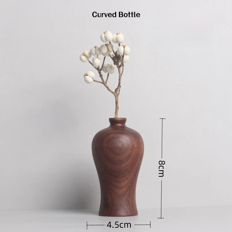 Solid wood vase，wooden craft, home decoration wood product