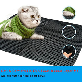 EVA Double Layer Cat Litter Mat,Waterproof,Trapping Litter Clean Pad