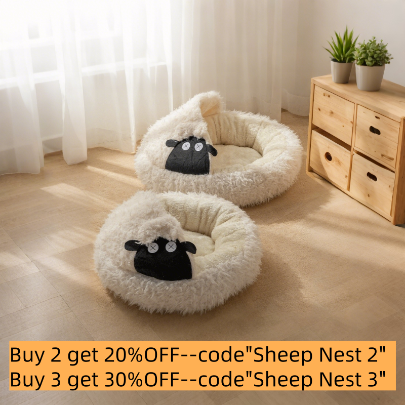 BABEECATS Sheep-Shaped Pet Warm Dream Nest