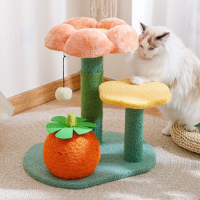 BABEECATS Orange&Flower Small Cat Tree