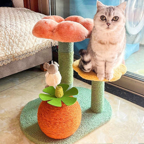 BABEECATS Orange&Flower Small Cat Tree