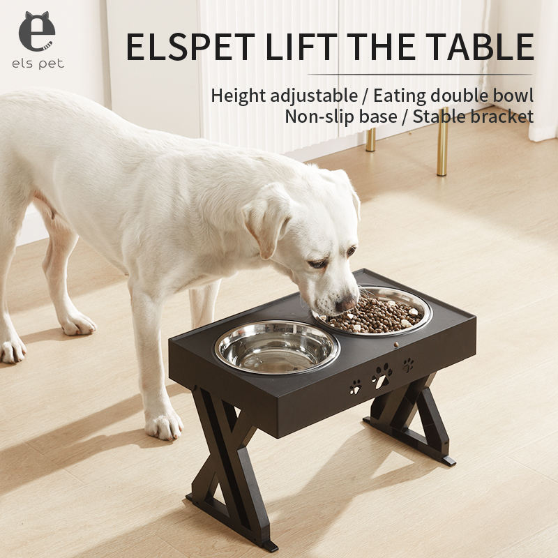 Pet Bowl,  Pet Feeder Bowl, Stainless Steel, Folding Lifting Table