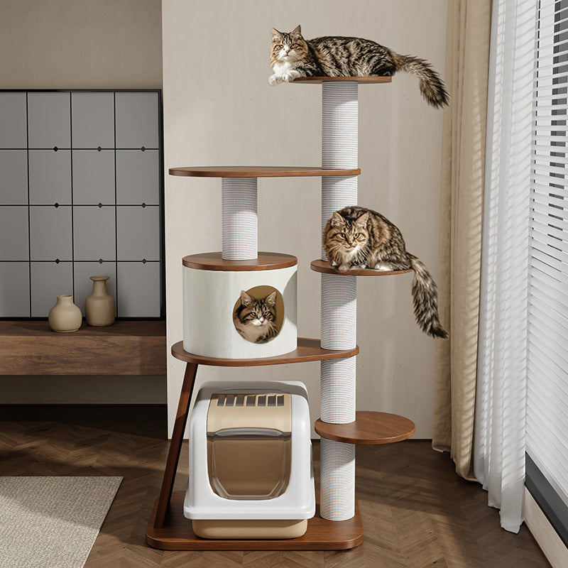 BABEECATS Sandwich Cake Luxury Solid Wood Cat Tree