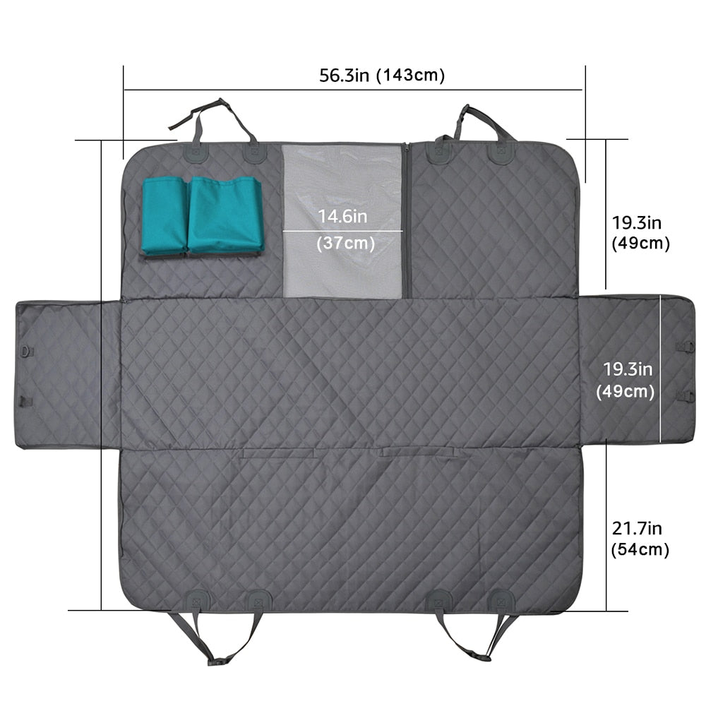 Car Rear Back Seat Mat ，Hammock，With Zipper And Pockets