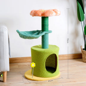 BABEECATS Orange&Flower Small Cat Tree