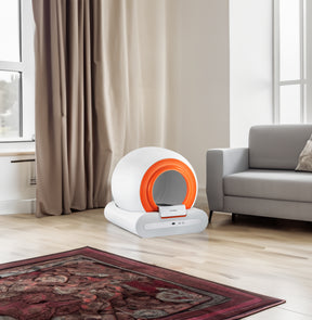 Orange Smart Cat Litter Box Self-cleaning New Design