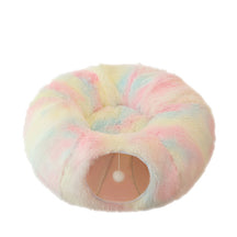 2 in 1  Plush Donut Cat Tunnel Bed