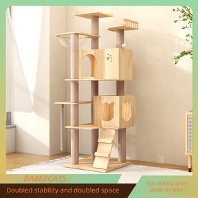 BABEECATS Luxury Solid Wood Cat Tree