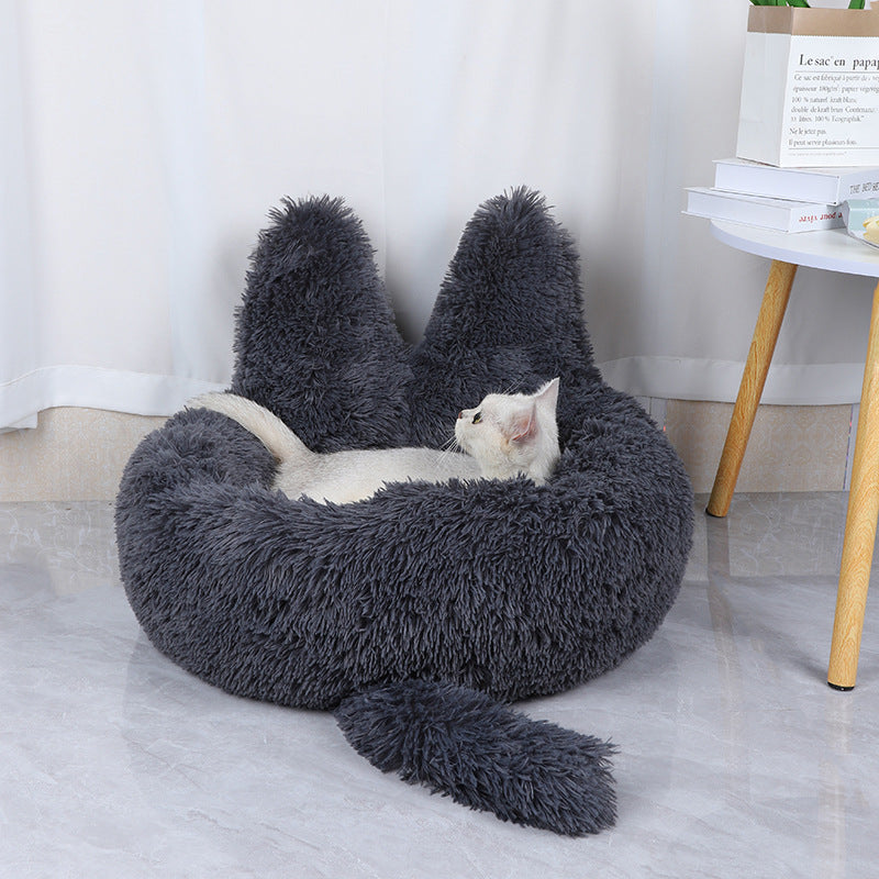 BABEECATS Cat-Ears-Shape Plush Cat Nest