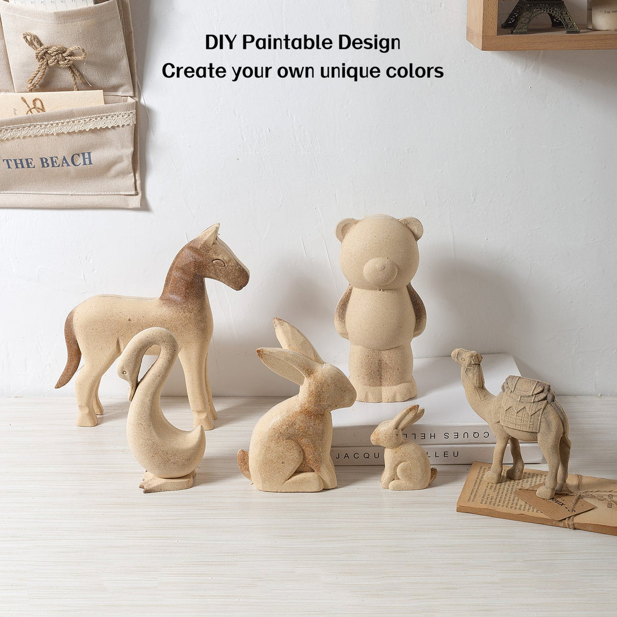 Recrafted Wooden Animal Decor – Unfinished DIY Paintable Figurines