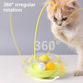 BABEECATS 360-degree Rotating Teaser Stick with Rolling Ball