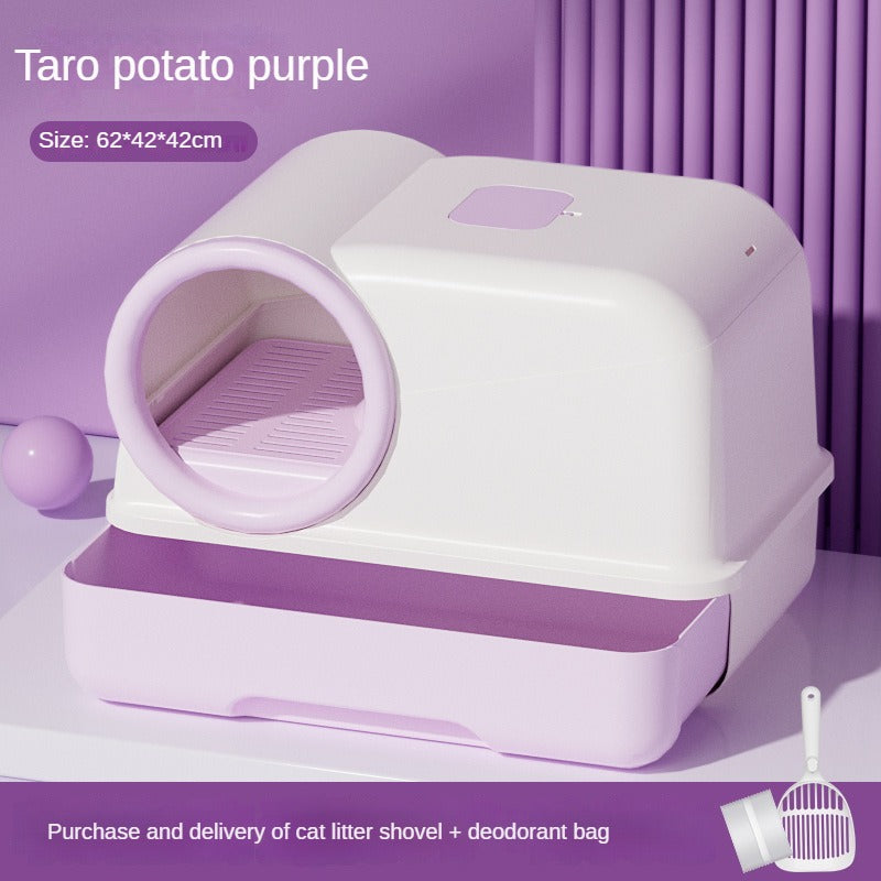 BABEECATS Fully Enclosed Milk Cake Extra Large Corridor Drawer Cat Litter Box
