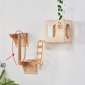 Wall mounted cat climbing frame