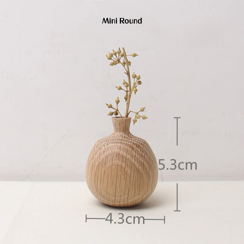 Solid wood vase，wooden craft, home decoration wood product