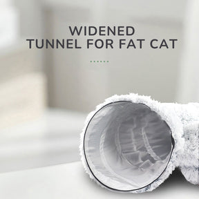 2 in 1  Plush Donut Cat Tunnel Bed