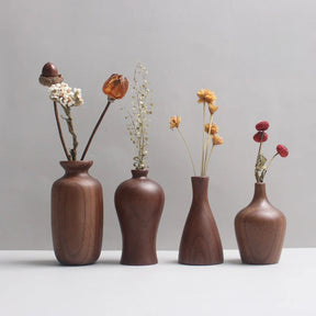 Solid wood vase，wooden craft, home decoration wood product