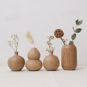 Solid wood vase，wooden craft, home decoration wood product