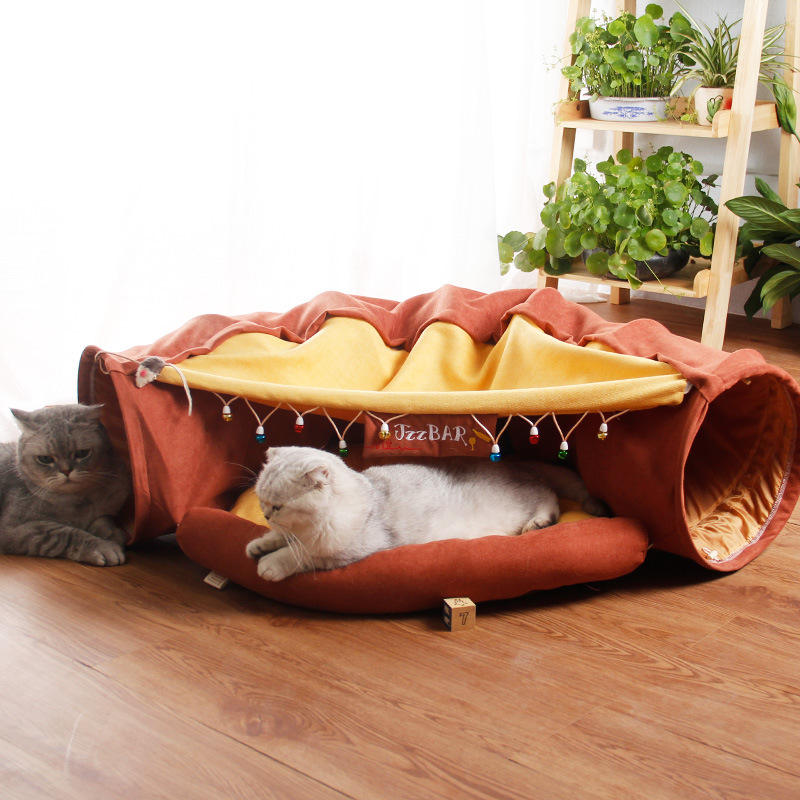 BABEECATS Foldable Cat Tunnel Bed