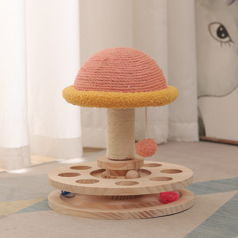 BABEECATS Solid Wood Turntable Cat Toy