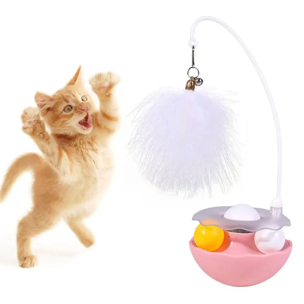 BABEECATS 360-degree Rotating Teaser Stick with Rolling Ball