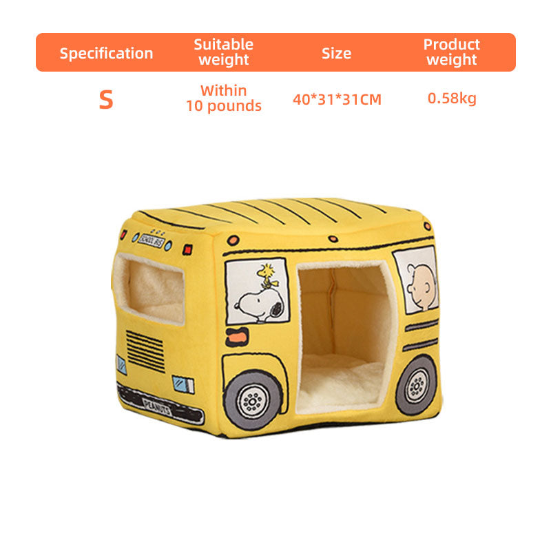 BABEECATS Cute Bus Shaped Foldable Cat Nest