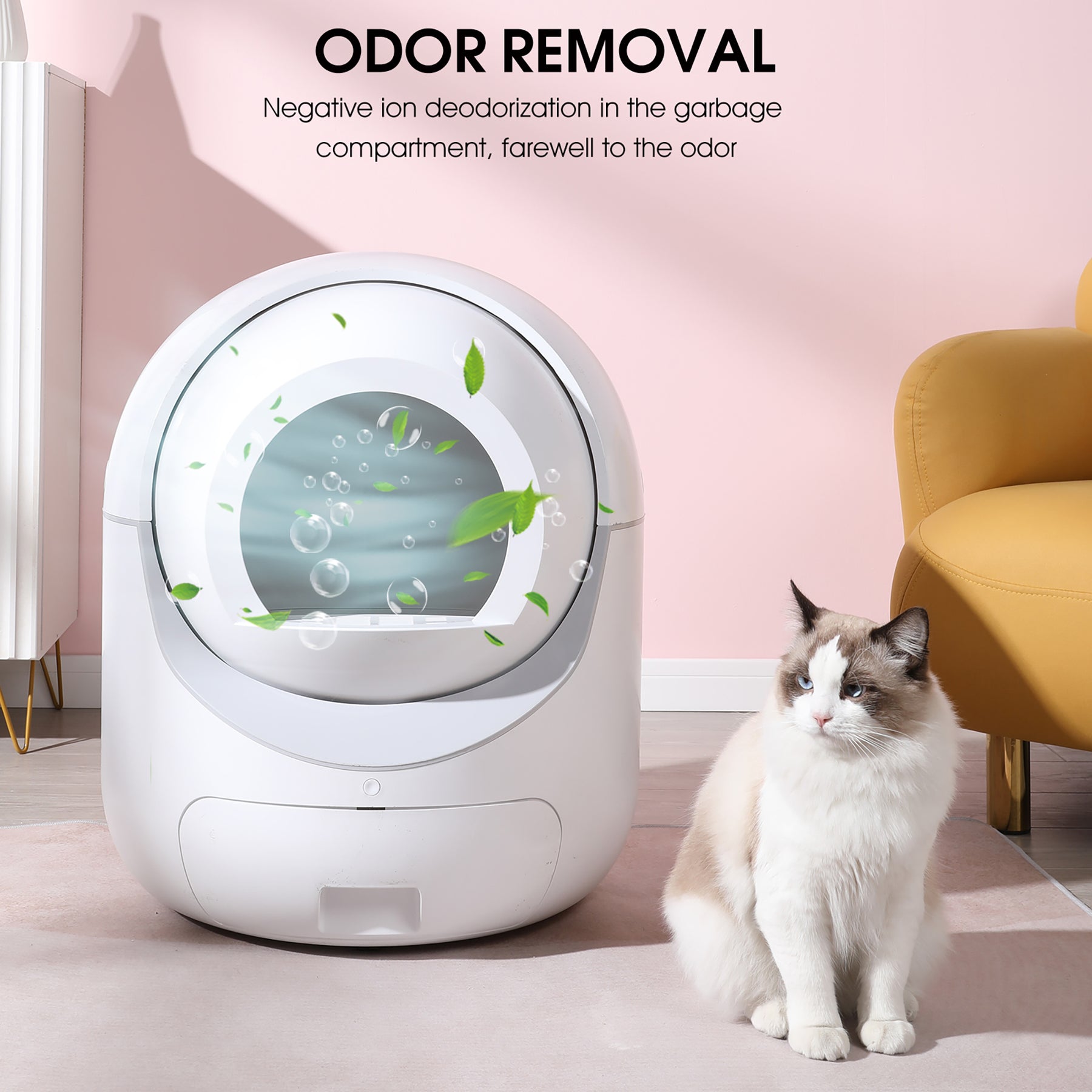 Intelligent Cat LitterBox, Automatically Eliminates Odors, App Control