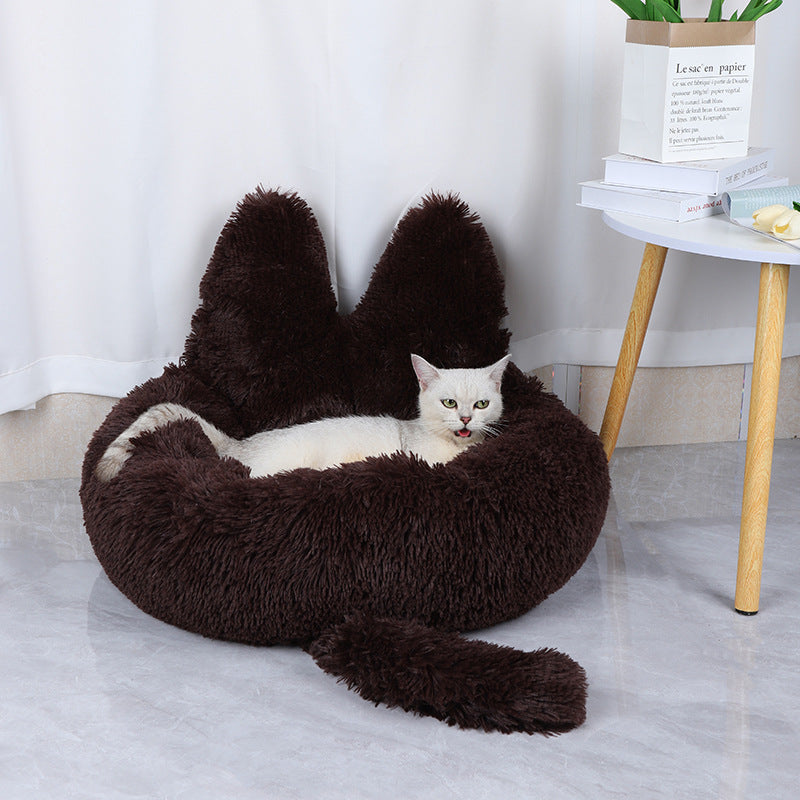 BABEECATS Cat-Ears-Shape Plush Cat Nest