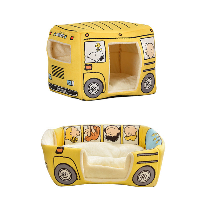 BABEECATS Cute Bus Shaped Foldable Cat Nest