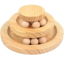 BABEECATS Wooden Turntable Rolling Ball Tease Cat Bite Resistant Toy