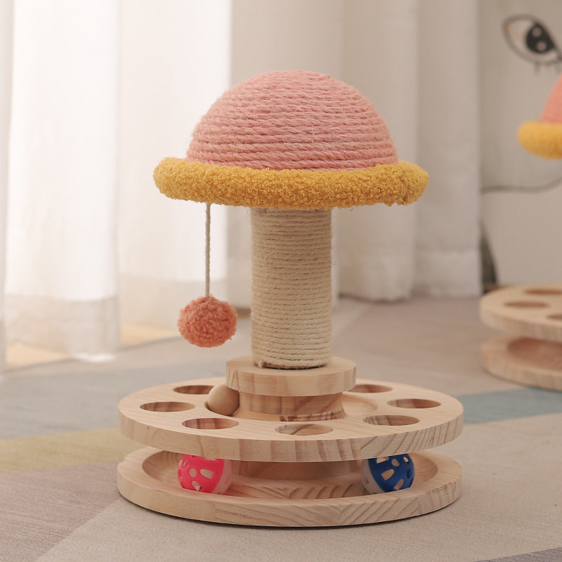 BABEECATS Solid Wood Turntable Cat Toy