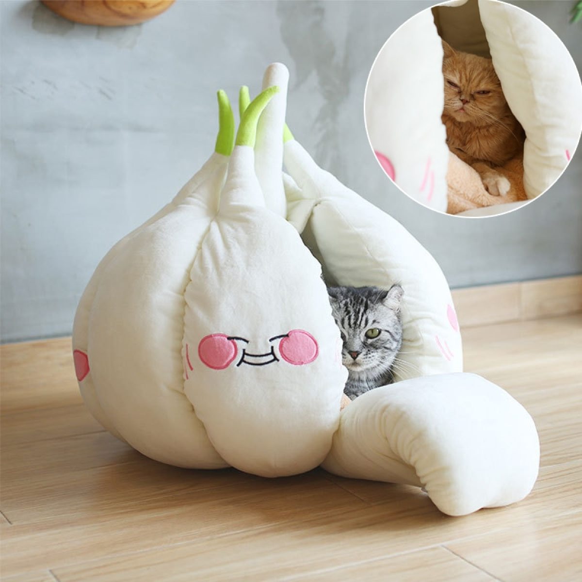 Cartoon Garlic Cat Nest, Thickened Warm  Pet Nest