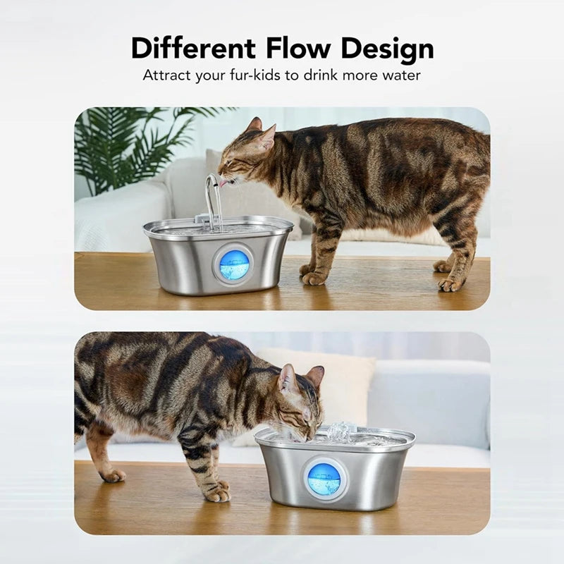 3.2L  Cat Water Fountain ,Steel-Automatic