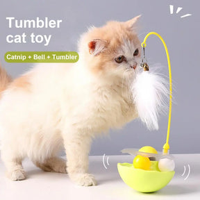 BABEECATS 360-degree Rotating Teaser Stick with Rolling Ball