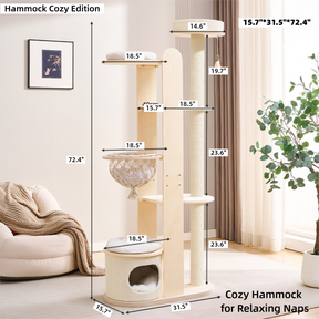 Minimalist Wooden Cat Tower — Modern Multi-Level Cat Tree