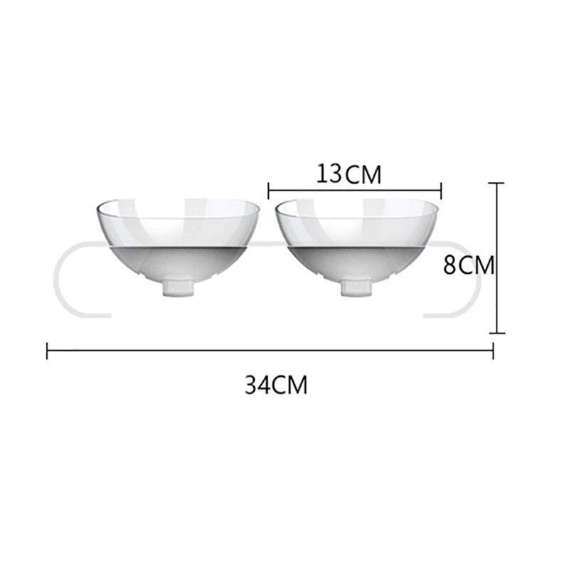 Cat Double Bowls,Transparent Bowl With Base Stand