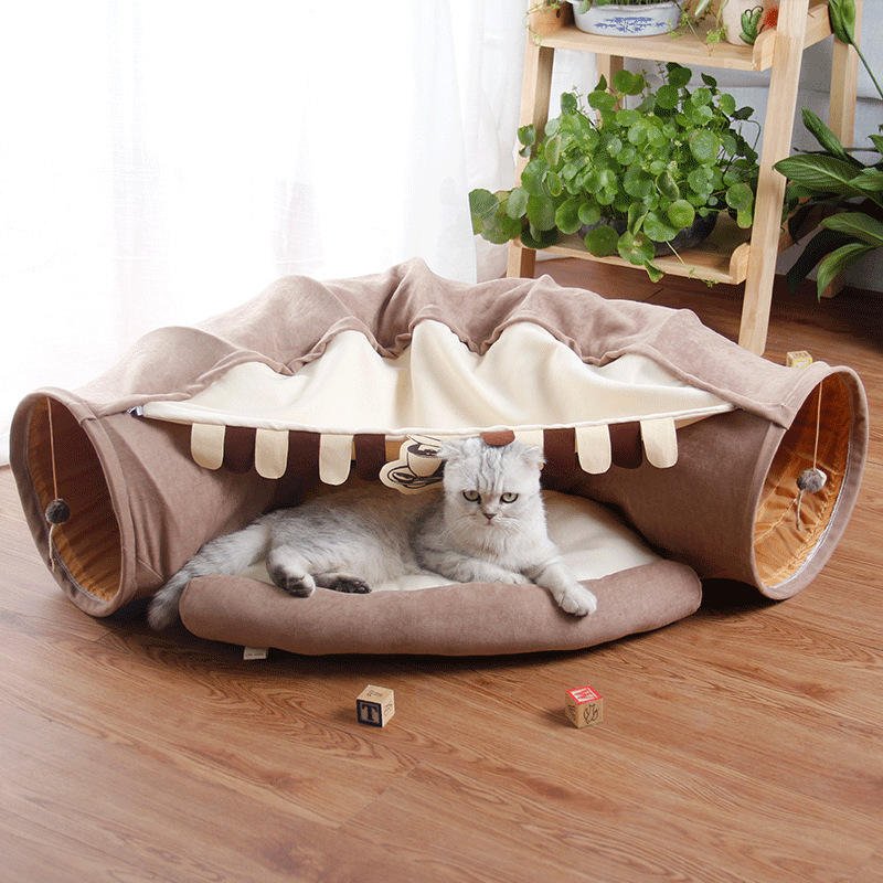 BABEECATS Foldable Cat Tunnel Bed