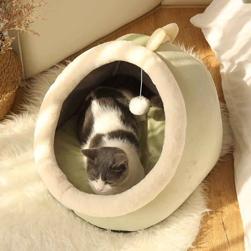 Animal Shape Series Cat Bed，Soft Tent Cat House