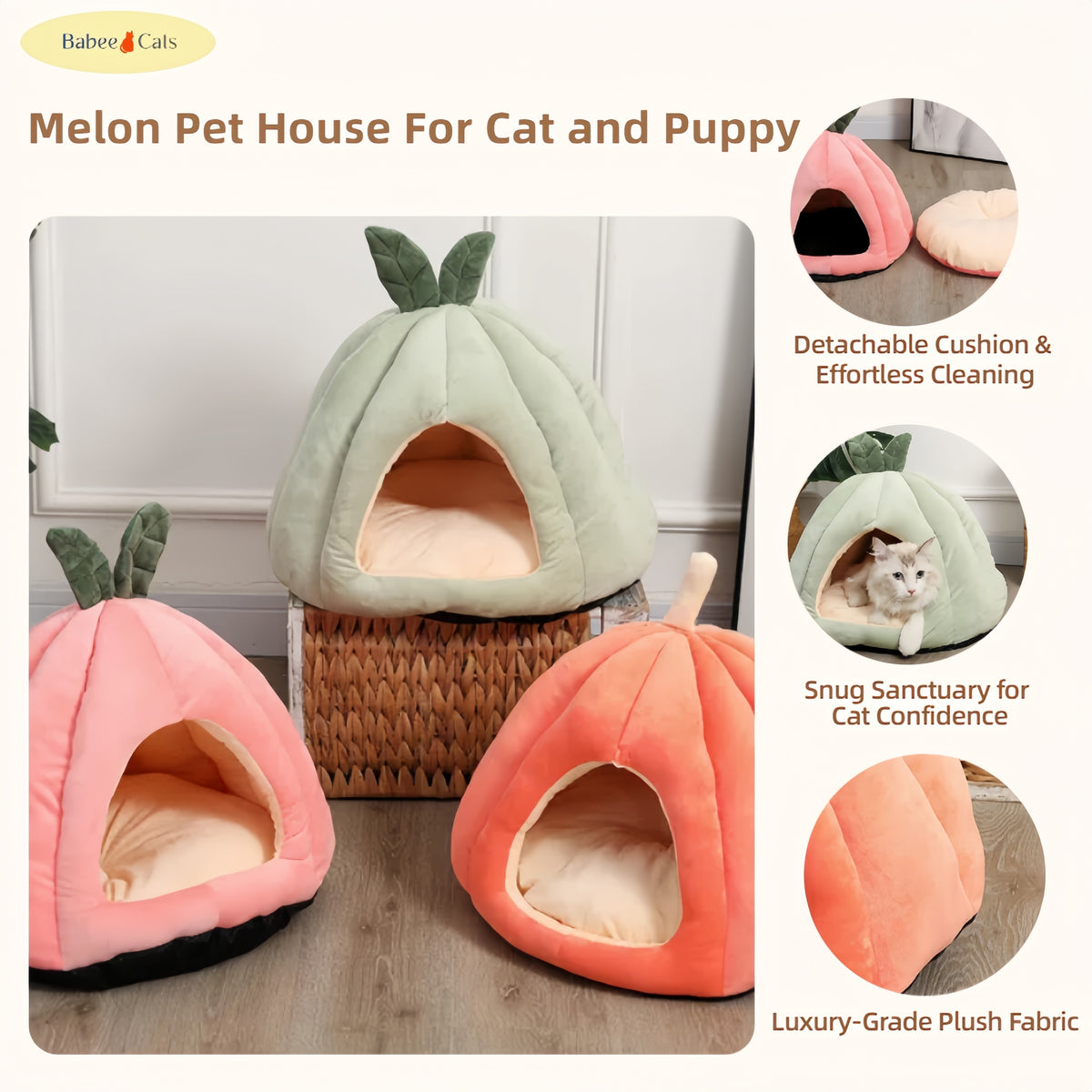 BABEECATS Melon Pet House For Cat and Puppy