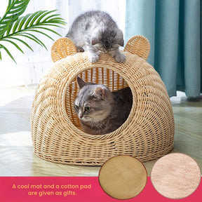 BABEECATS Manual Cat Nest Imitating Rattan Weaving