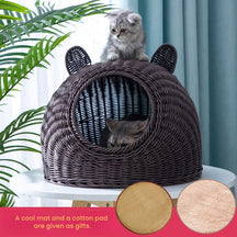 BABEECATS Manual Cat Nest Imitating Rattan Weaving