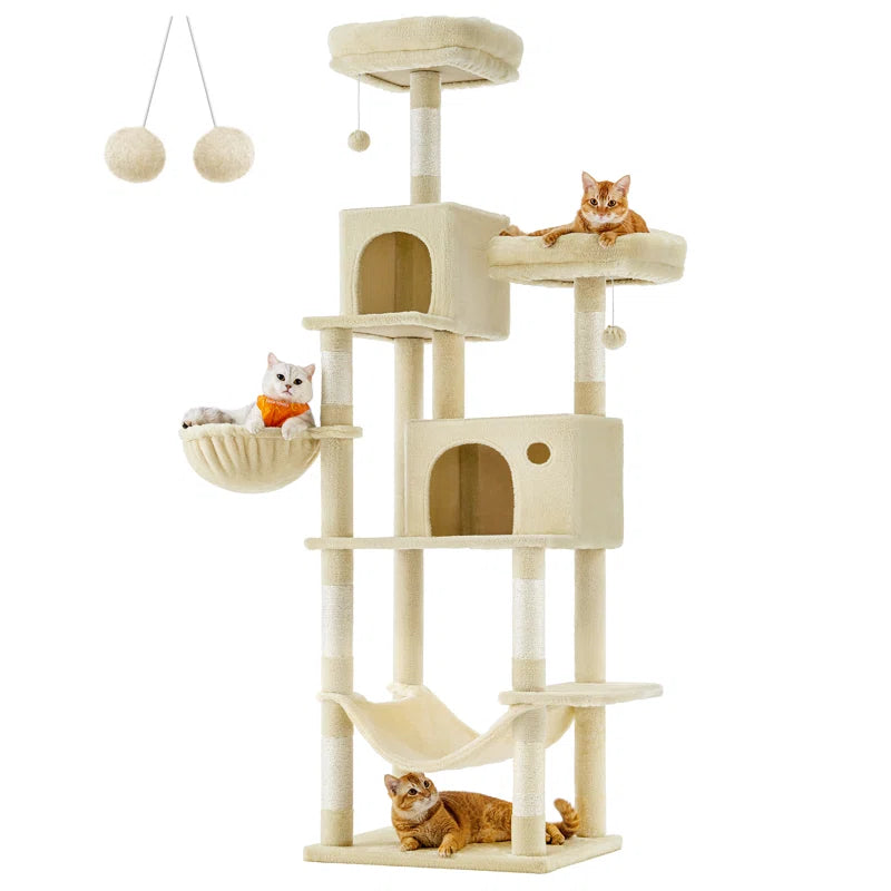 BABEECATS 78.3" Multi-Level Cat Tree with Cat Scratching Posts, Warm Cat Condo