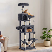 BABEECATS 78.3" Multi-Level Cat Tree with Cat Scratching Posts, Warm Cat Condo