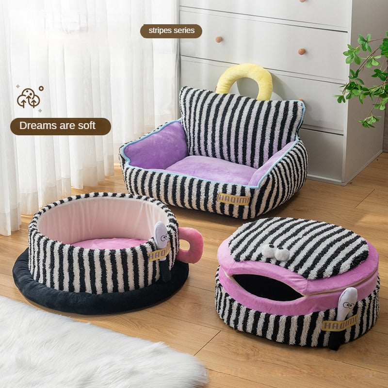 BABEECATS Zebra Stripes Cushion Series Cat Nest