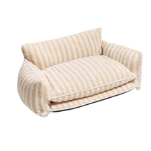 BABEECATS Trendy Striped Faux Lambswool Double Layer Dog & Cat Sofa Bed