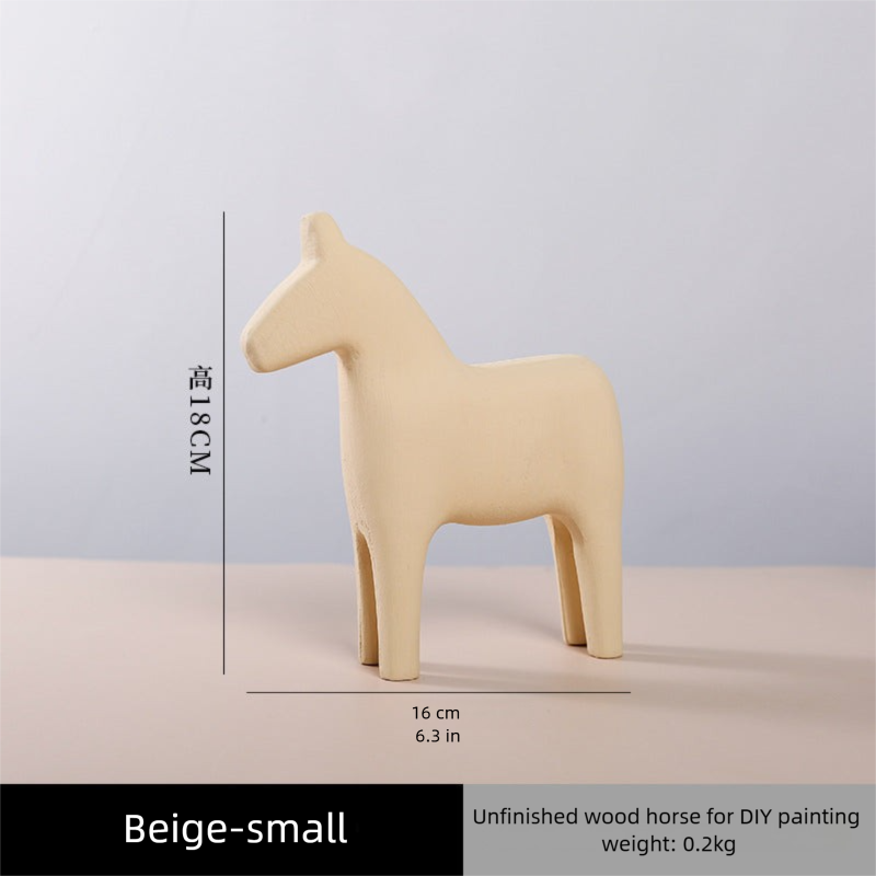 Swedish Dala painted wooden horse ，Hand-painted crafts，Literary and artistic ornaments