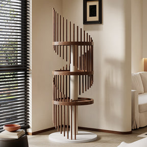 Space-saving vertical cat tree design for small apartments and modern homes