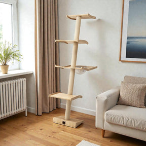 Wall-mounted Leaning Tower cat climber in Scandinavian-style home interior Type E