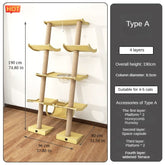 Leaning Tower cat tree height and base size measurements type A